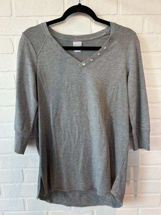 Grey Top 3/4 Sleeve Basic Chicos, Size S