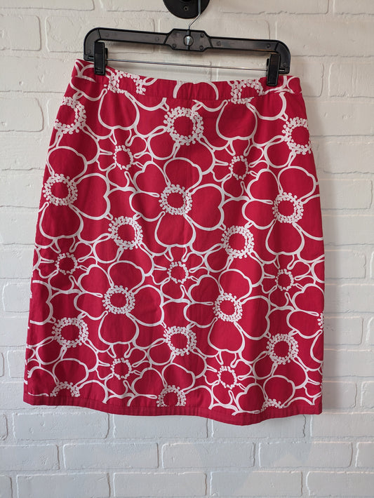 Red & White Skirt Midi Boden, Size 10tall