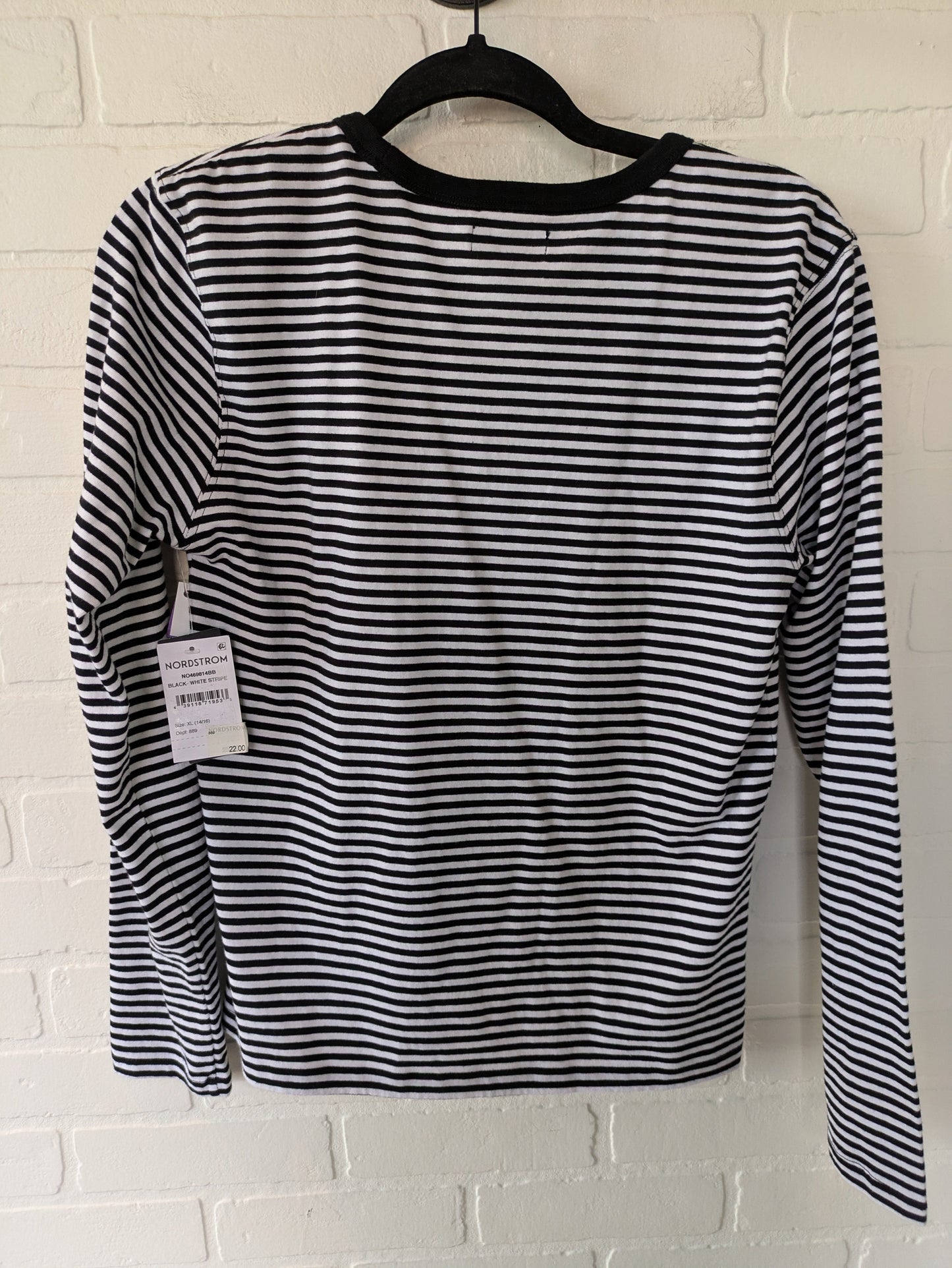 Black & White Top Long Sleeve Nordstrom, Size Xl