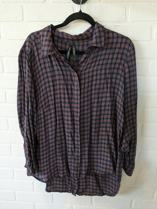 Blue & Brown Top Long Sleeve Liverpool, Size L