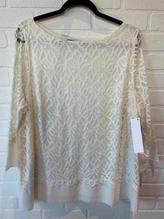 Cream Top Long Sleeve Charter Club, Size 2x