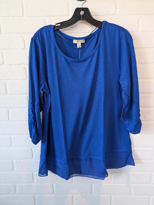 Blue Top 3/4 Sleeve Basic Style And Company, Size L