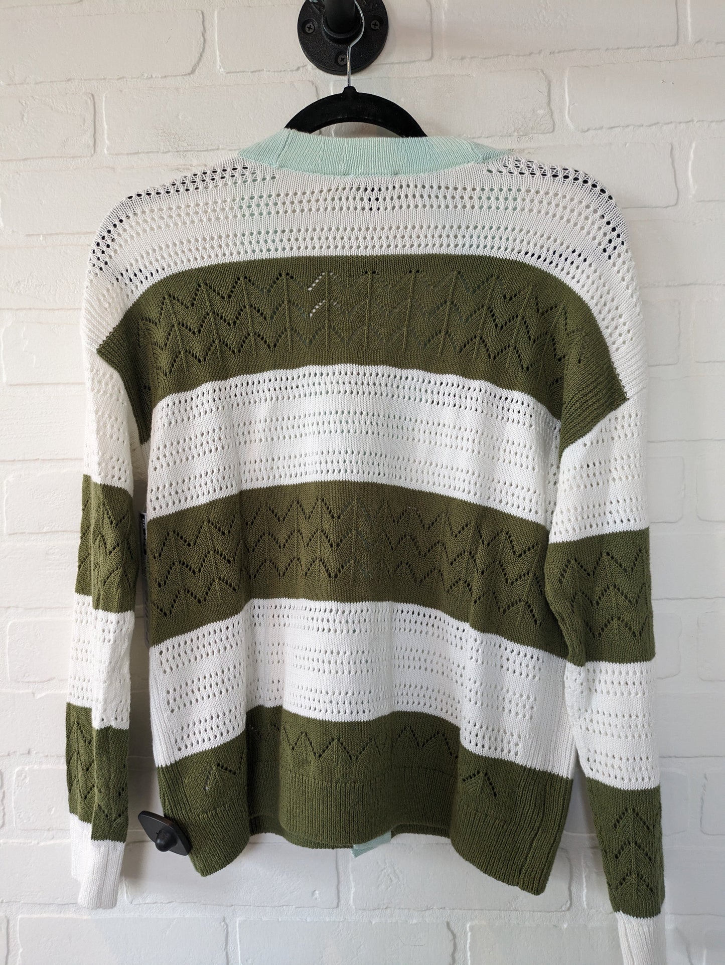 Green & White Sweater Cardigan Talbots, Size M