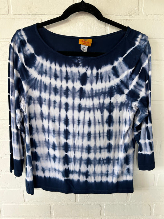 Blue & White Top 3/4 Sleeve Ruby Rd, Size M