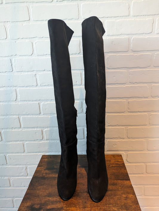 Black Boots Knee Heels Halogen, Size 6.5