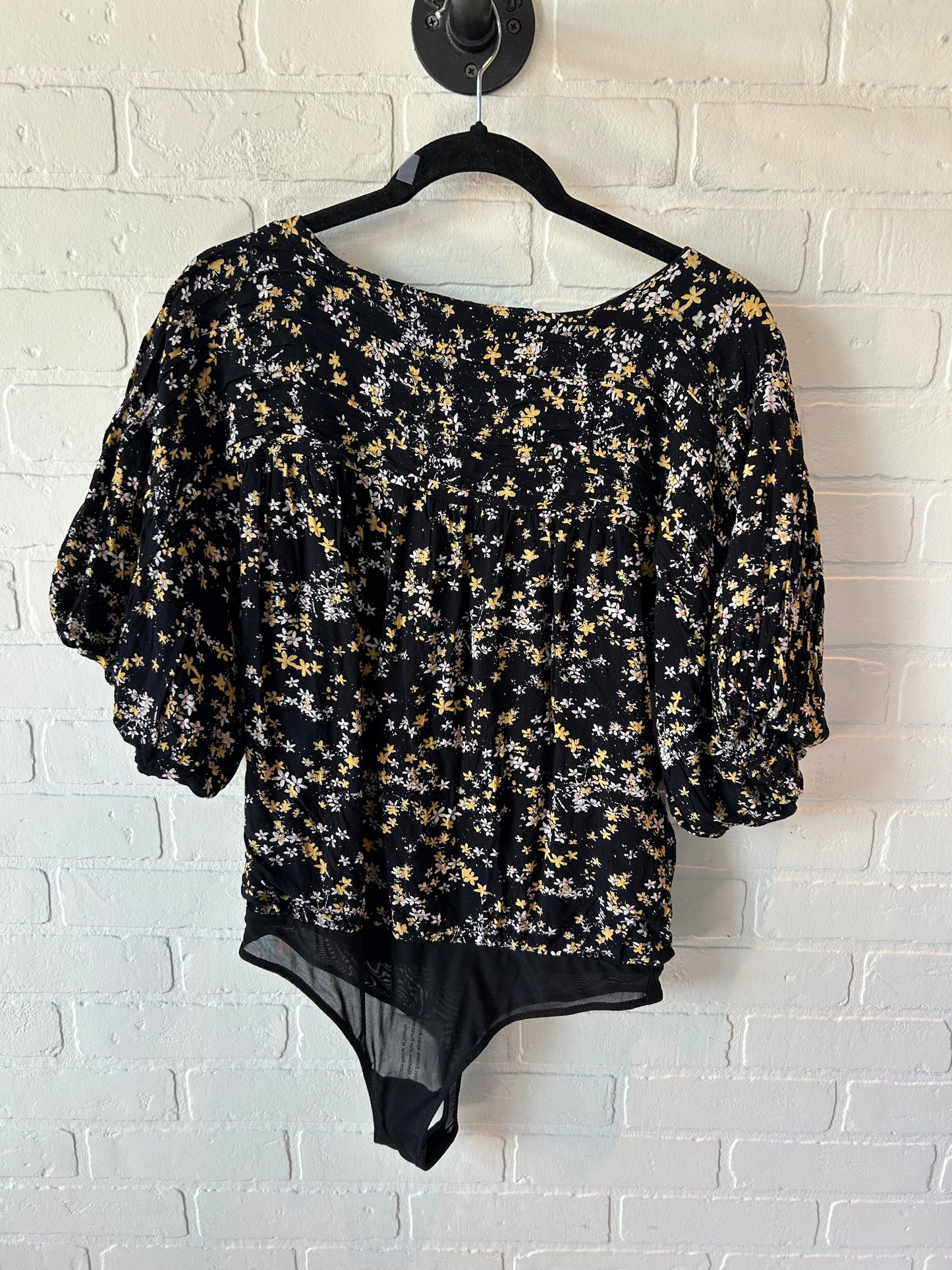 Bodysuit By Free People In Black & Yellow, Size: M