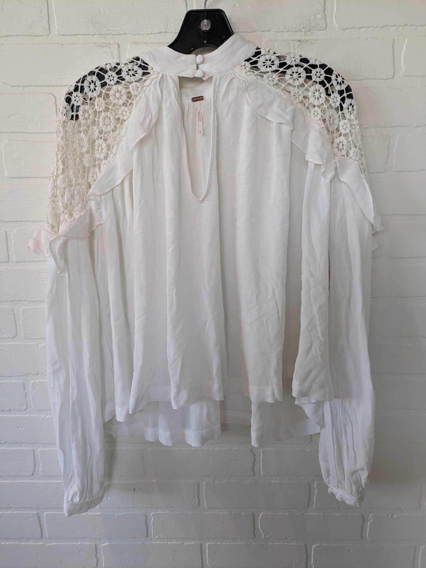 White Top Long Sleeve Free People, Size S