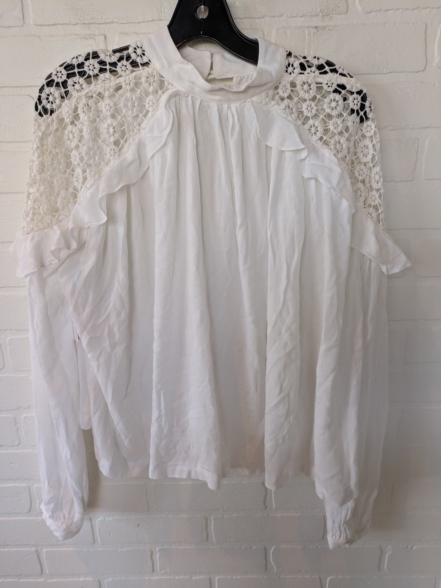 White Top Long Sleeve Free People, Size S