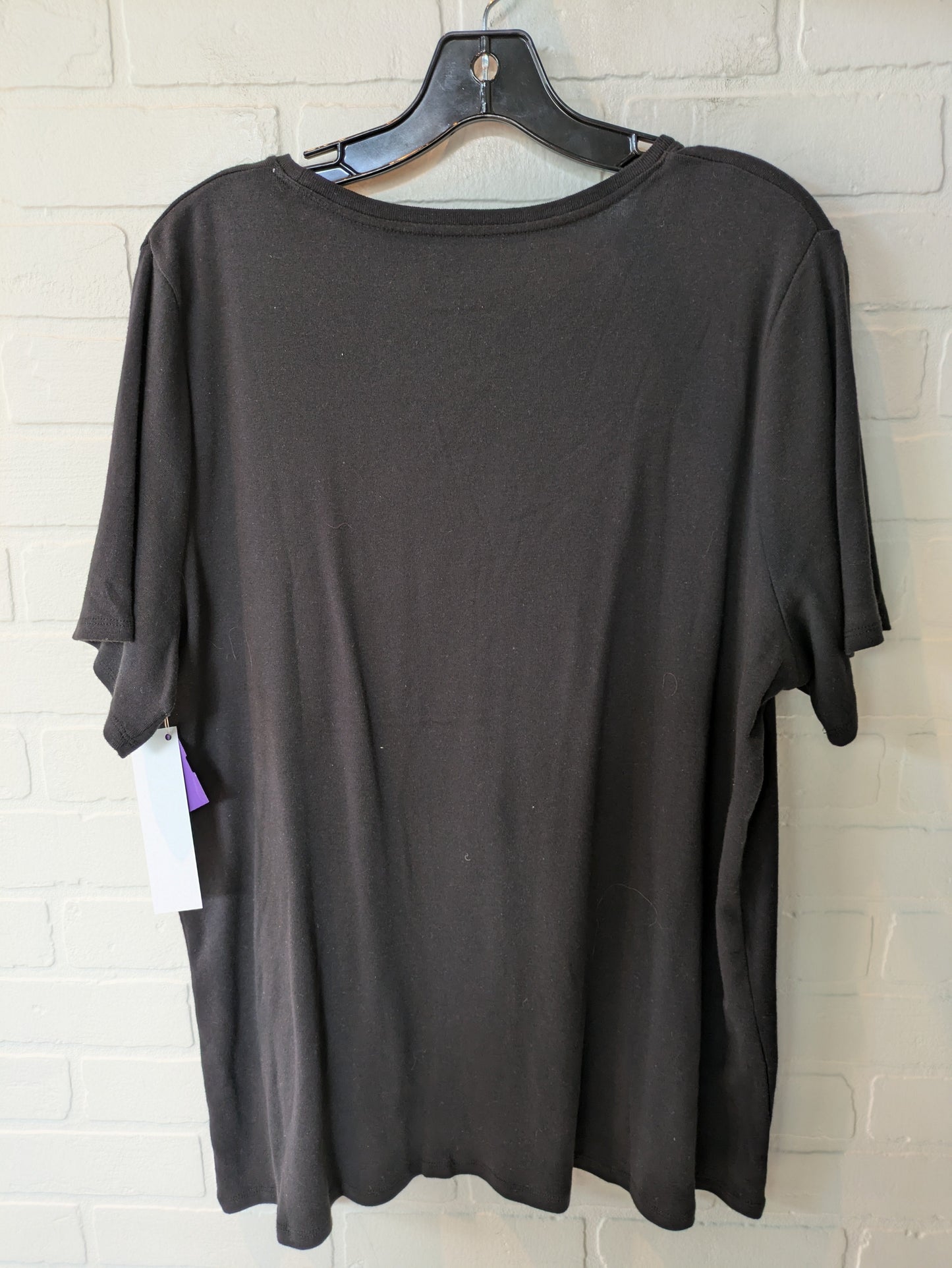 Black Top Short Sleeve Basic Croft And Barrow, Size 1x