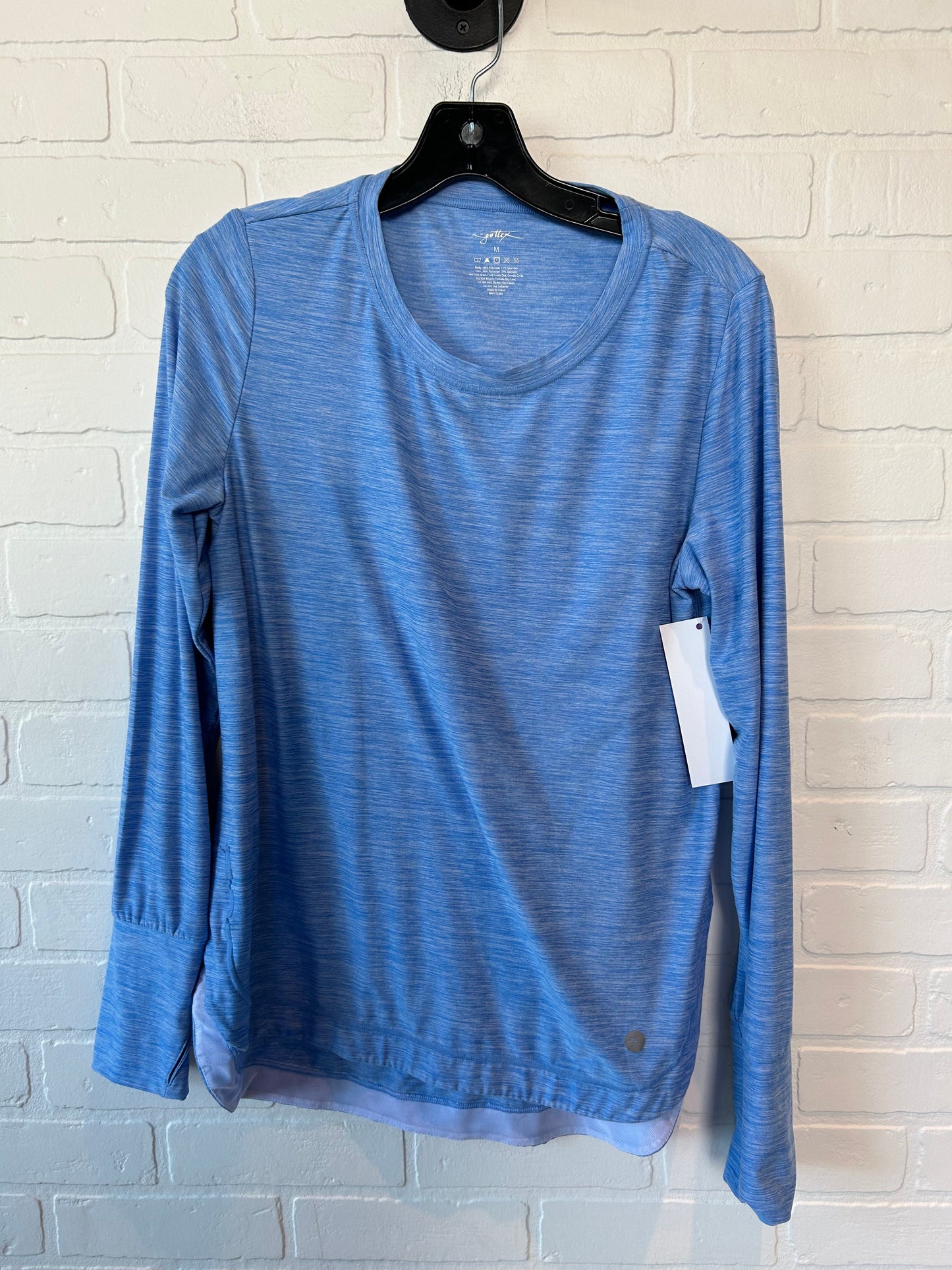 Blue Athletic Top Long Sleeve Crewneck Gottex, Size M