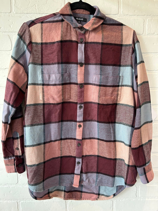 Blue & Red Top Long Sleeve Madewell, Size Xs