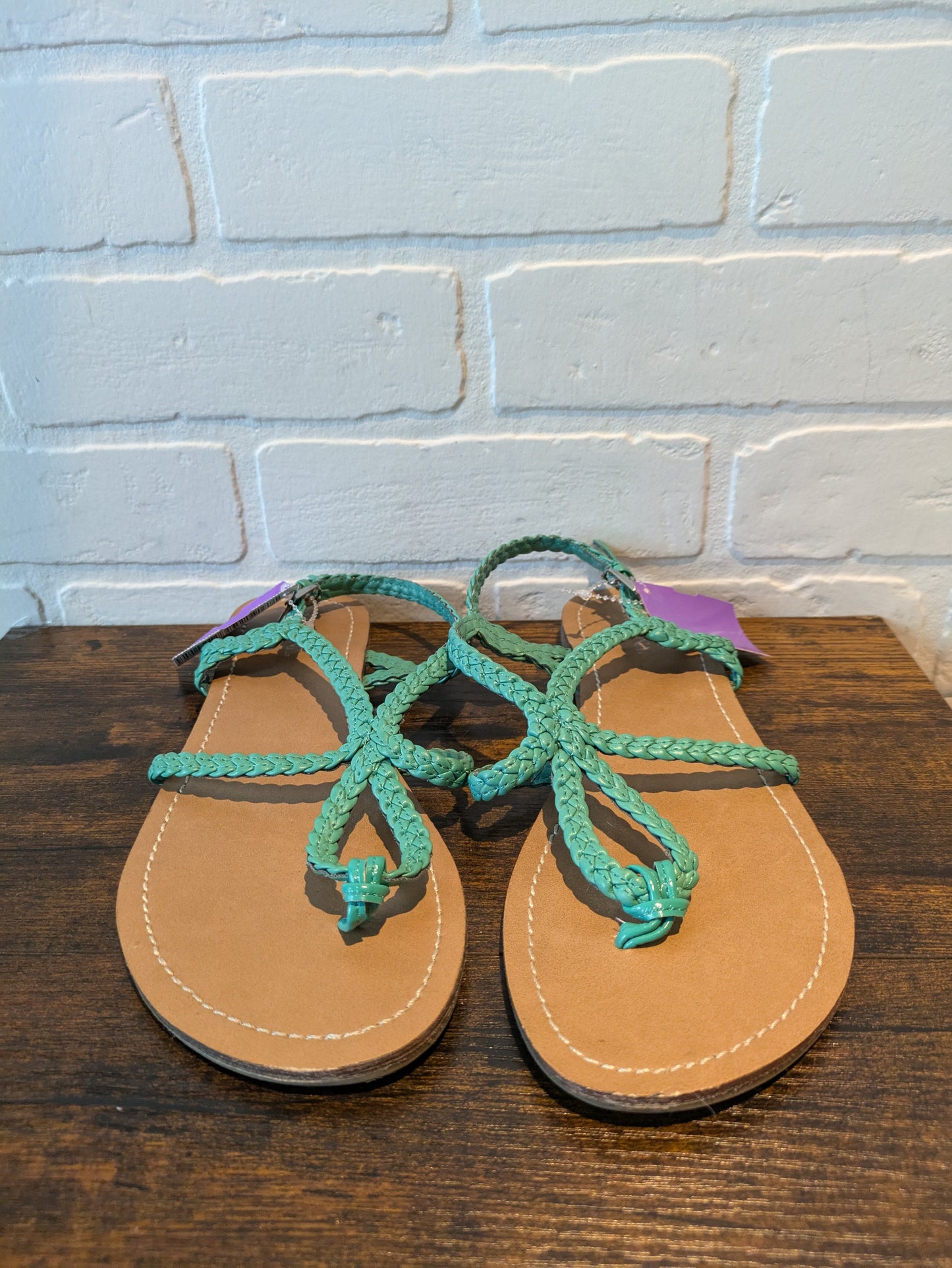 Green Sandals Flats Merona, Size 8