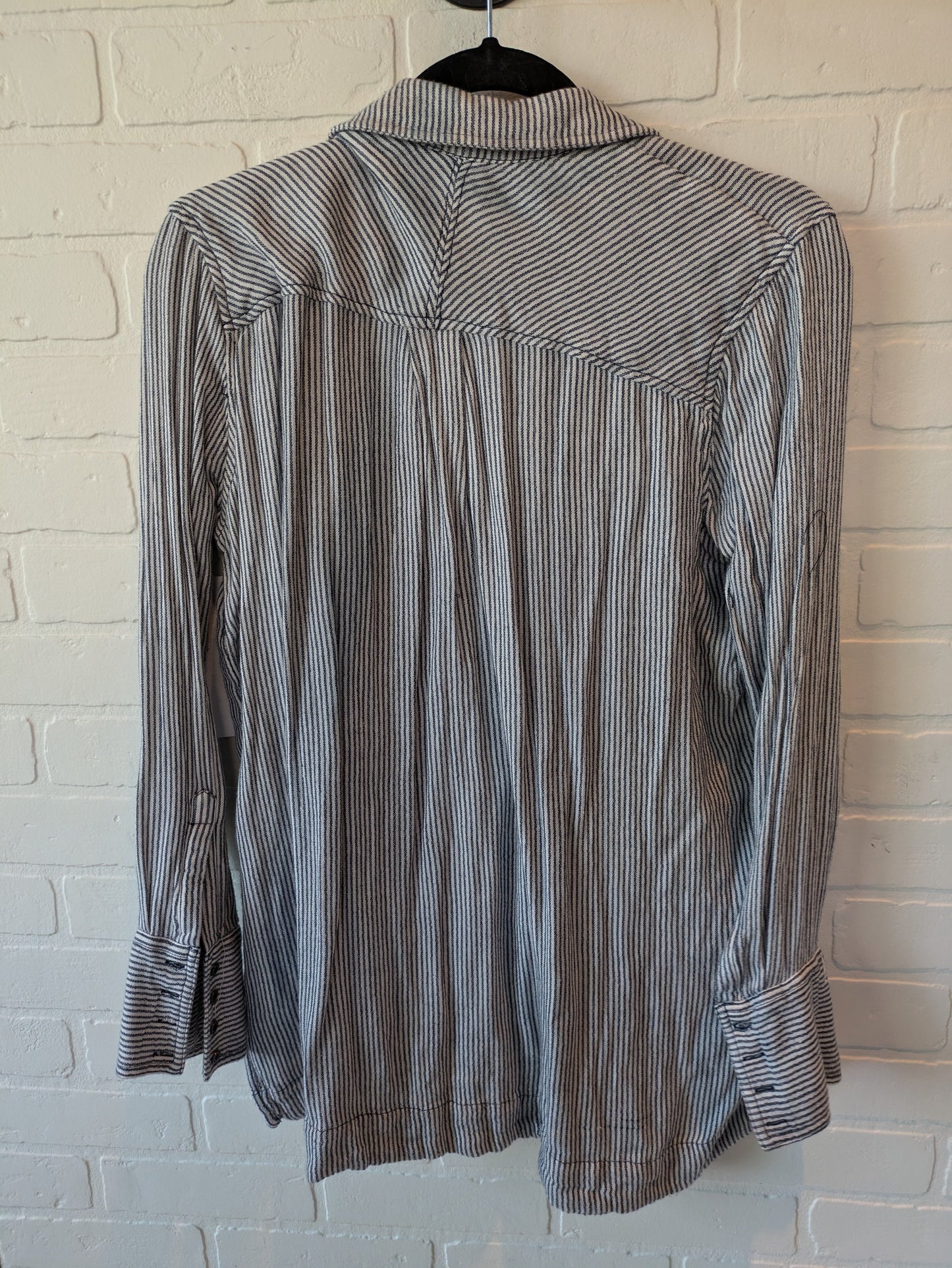 Blue & White Top Long Sleeve Free People, Size S