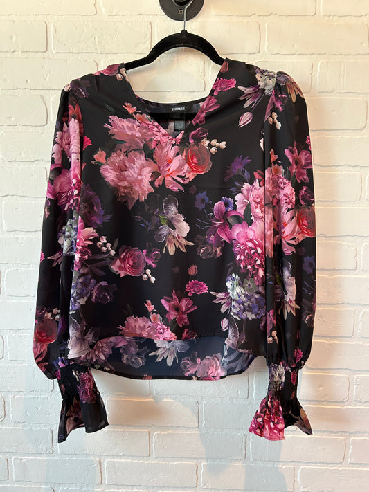 Black & Pink Top Long Sleeve Express, Size Xs