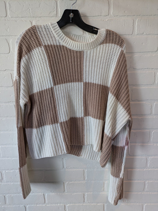 Brown & White Sweater Clothes Mentor, Size M