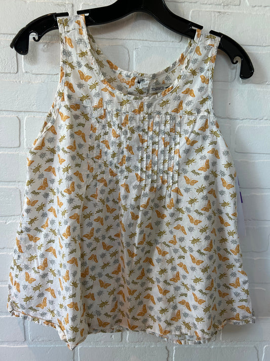 Cream & Green Top Sleeveless Toad & Co, Size Xs
