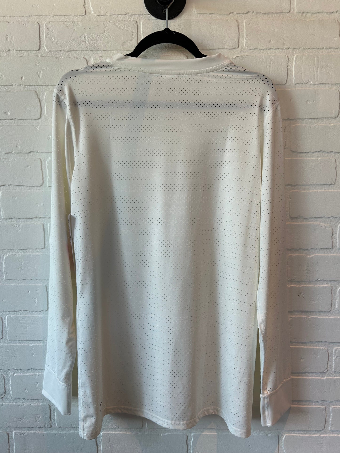 White Athletic Top Long Sleeve Crewneck Zyia, Size Xl