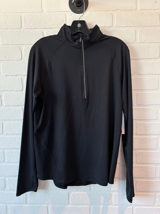 Black Athletic Top Long Sleeve Collar All In Motion, Size L