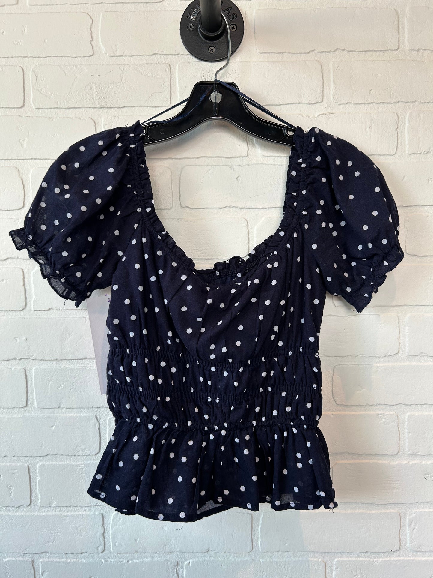 Blue & White Top Short Sleeve Mi Ami, Size Xs