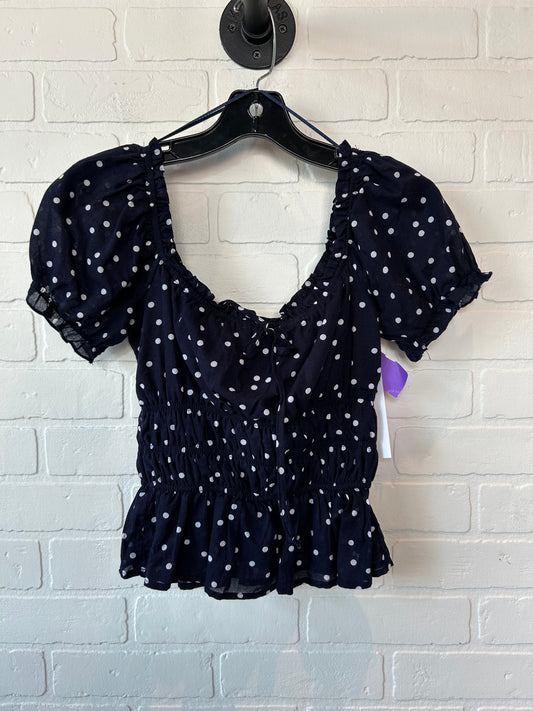 Blue & White Top Short Sleeve Mi Ami, Size Xs