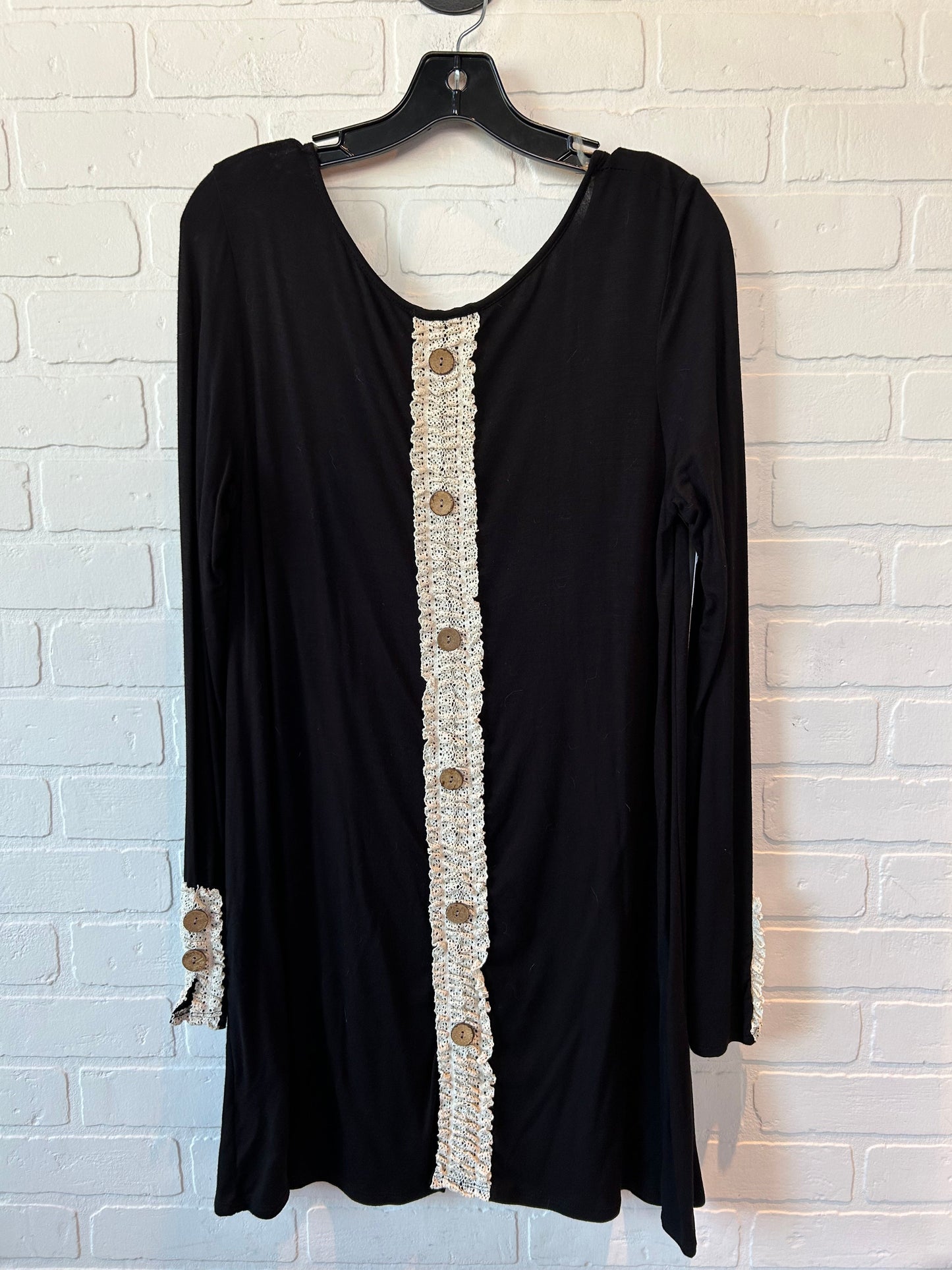 Black & Tan Top Long Sleeve Mon Ami, Size L