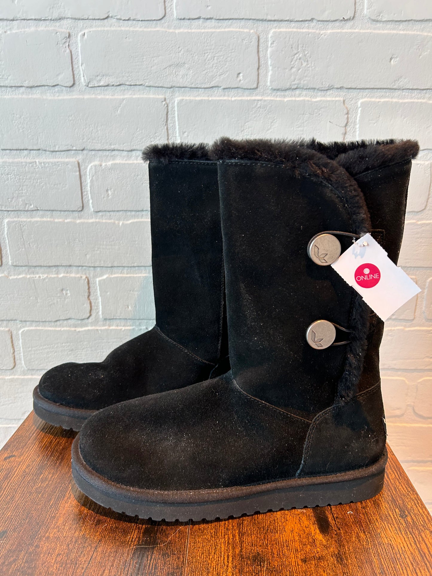 Black Boots Mid-calf Flats Koolaburra By Ugg, Size 9