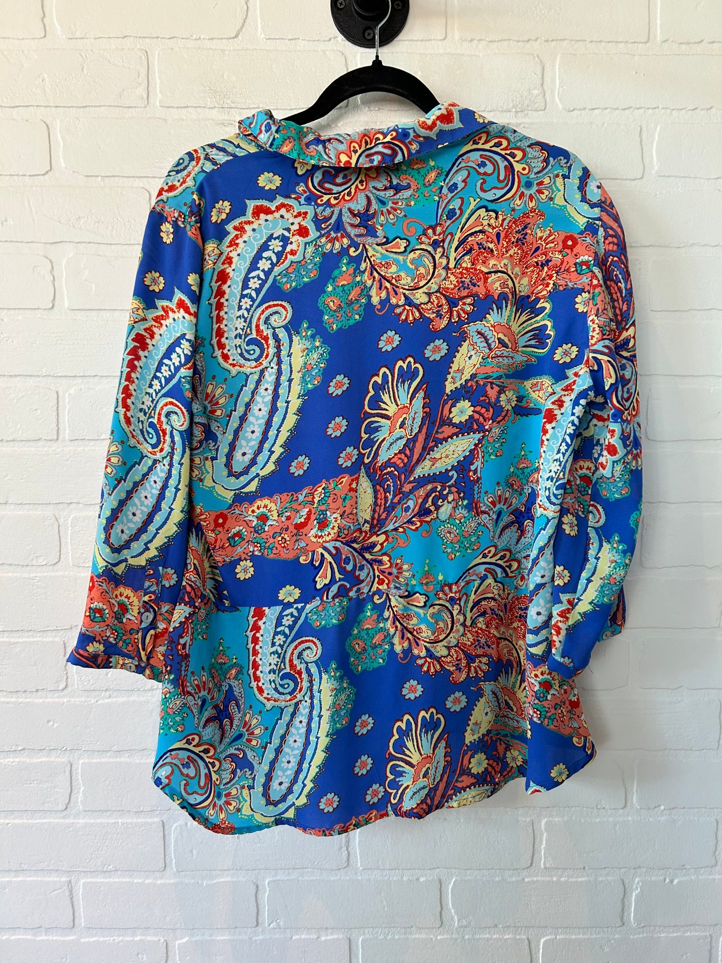 Blue Top Long Sleeve Investments, Size L