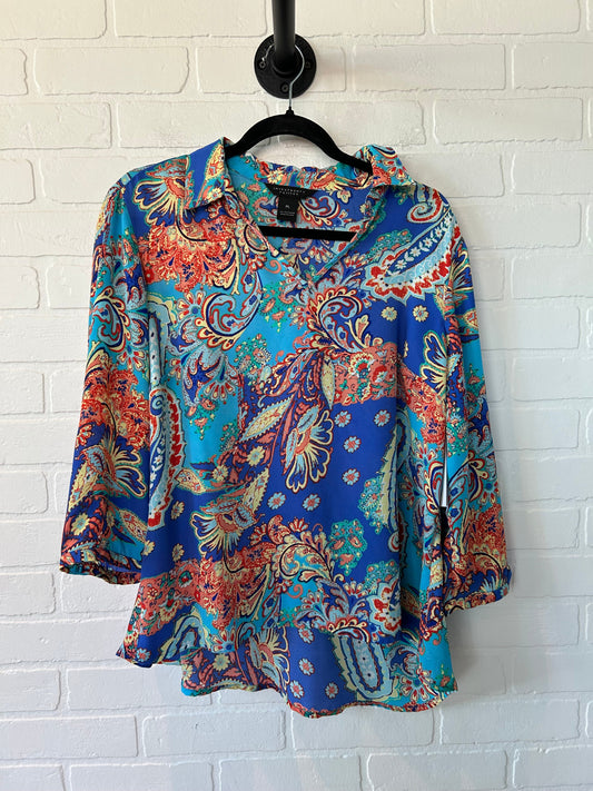 Blue Top Long Sleeve Investments, Size L