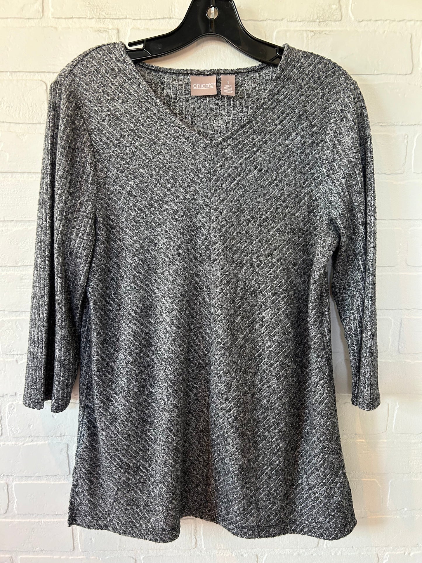 Grey Top Long Sleeve Chicos, Size M