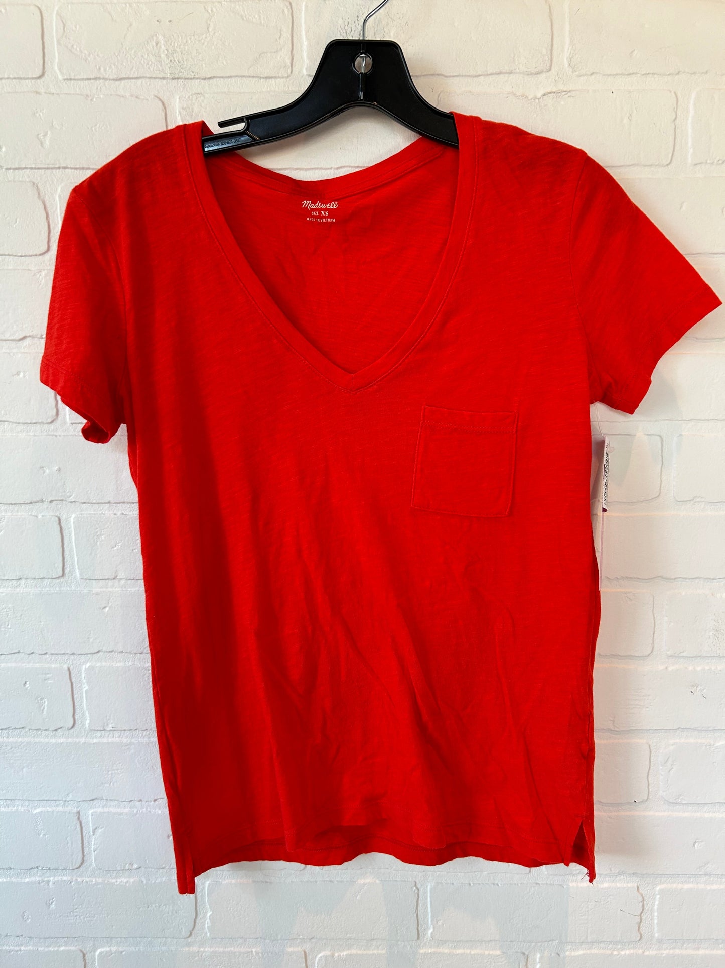 Orange Top Short Sleeve Basic Madewell, Size Xs