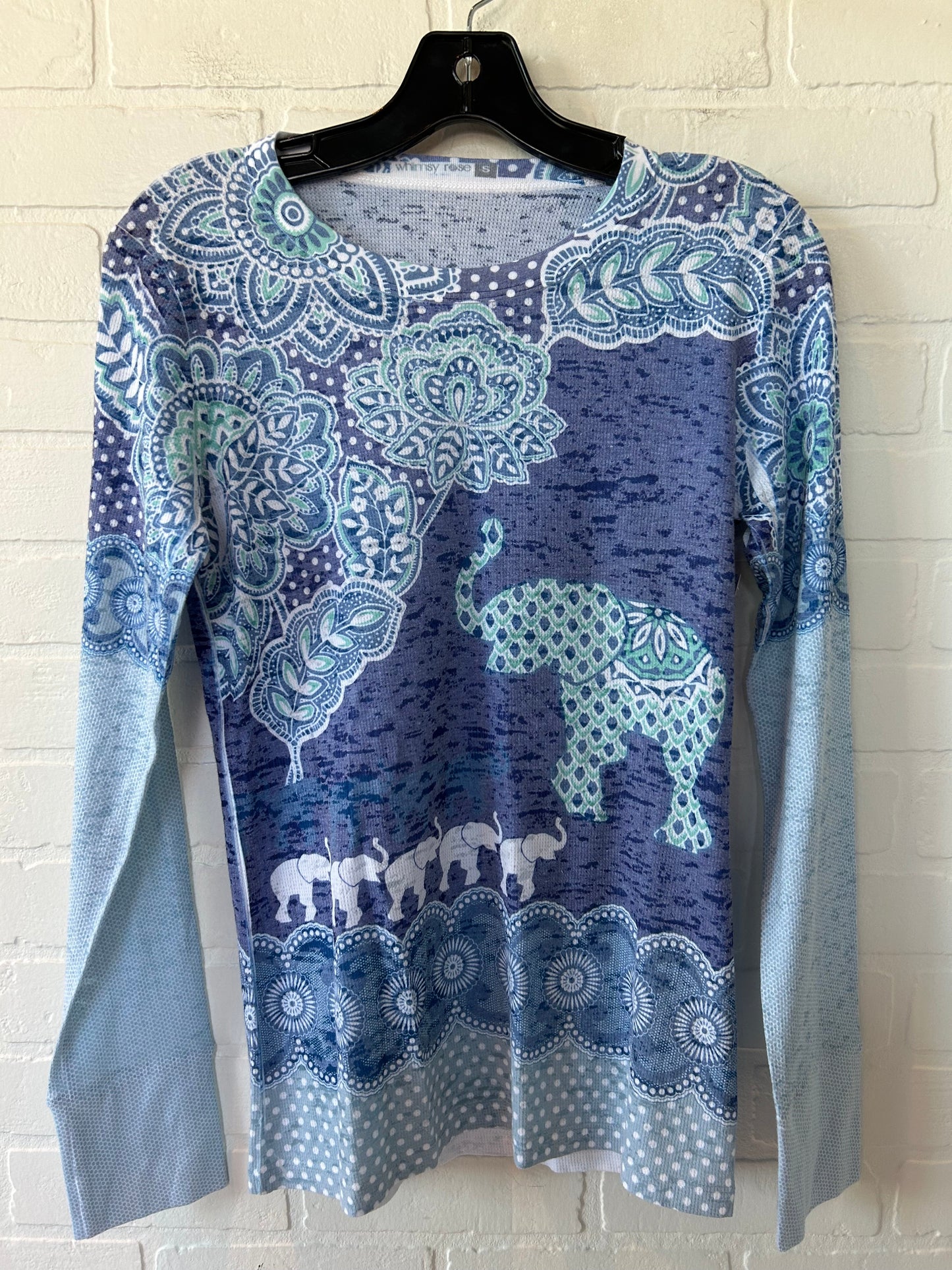 Blue & Purple Top Long Sleeve Clothes Mentor, Size S