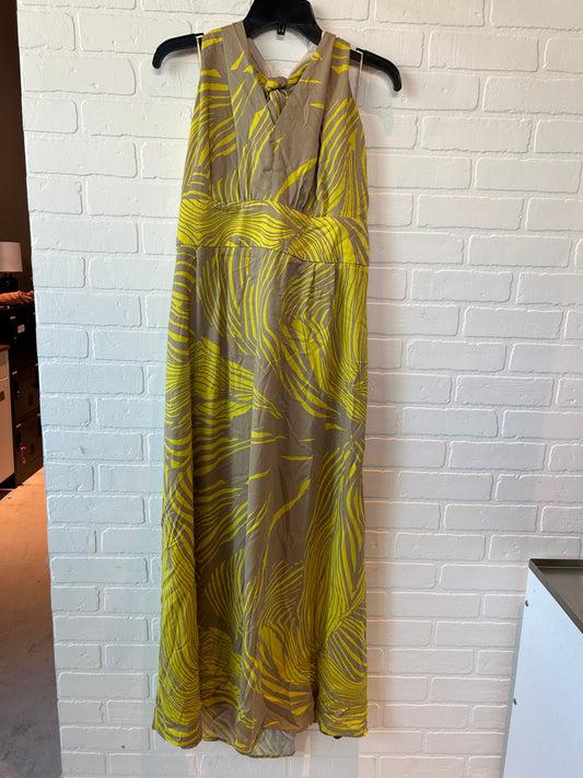 Tan & Yellow Dress Party Midi Banana Republic, Size 1x