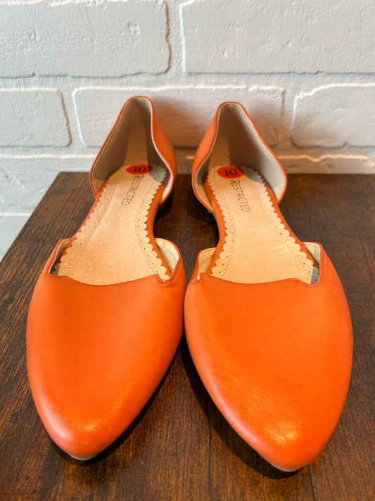 Orange Shoes Flats Restricted, Size 9