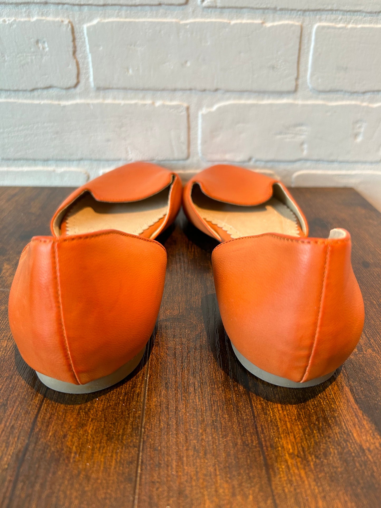 Orange Shoes Flats Restricted, Size 9