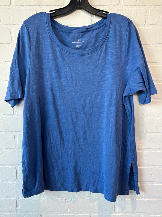 Blue Top Short Sleeve Basic J. Jill, Size L