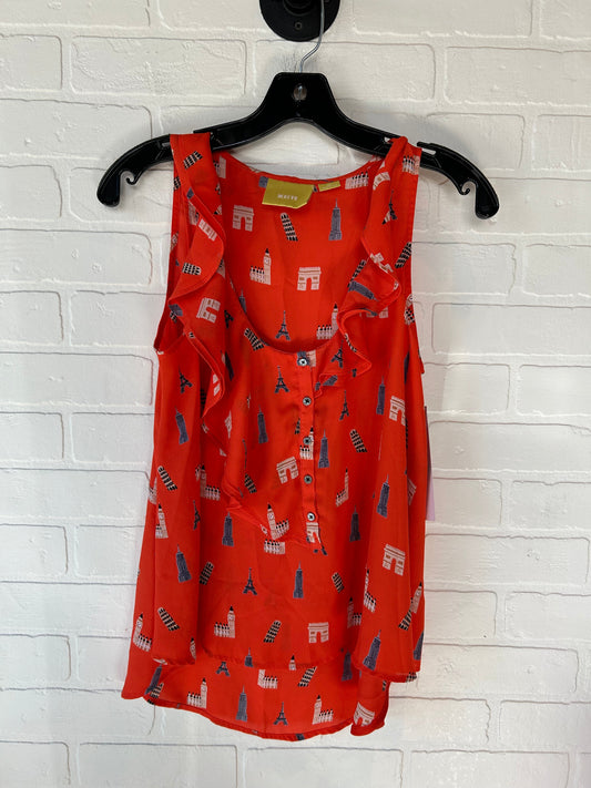 Orange Top Sleeveless Maeve, Size Xs