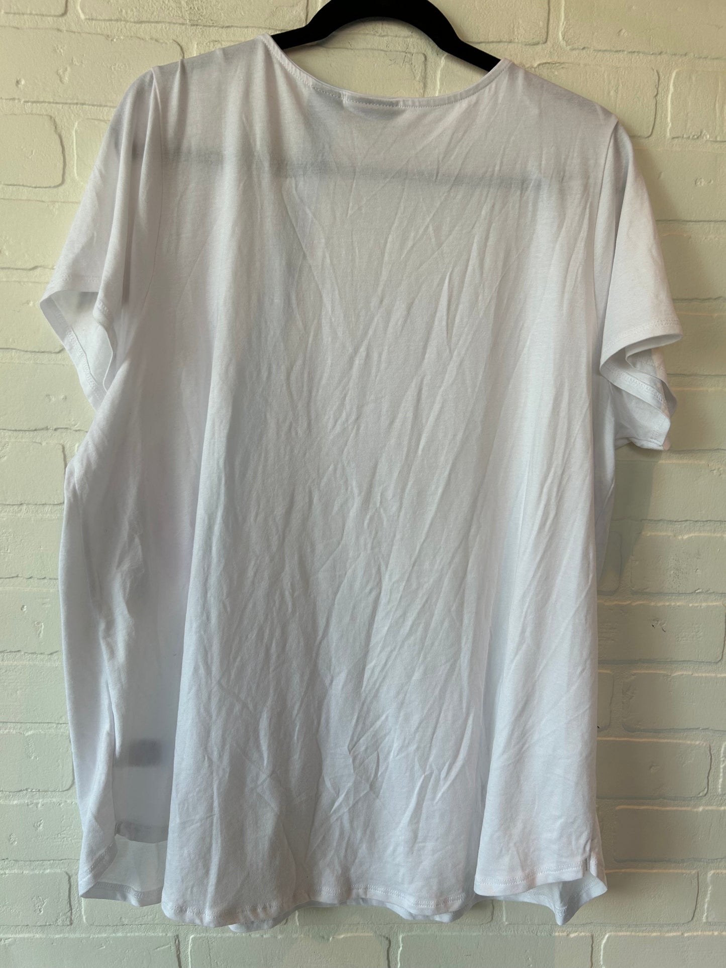 White Top Short Sleeve Basic Tahari By Arthur Levine, Size 2x