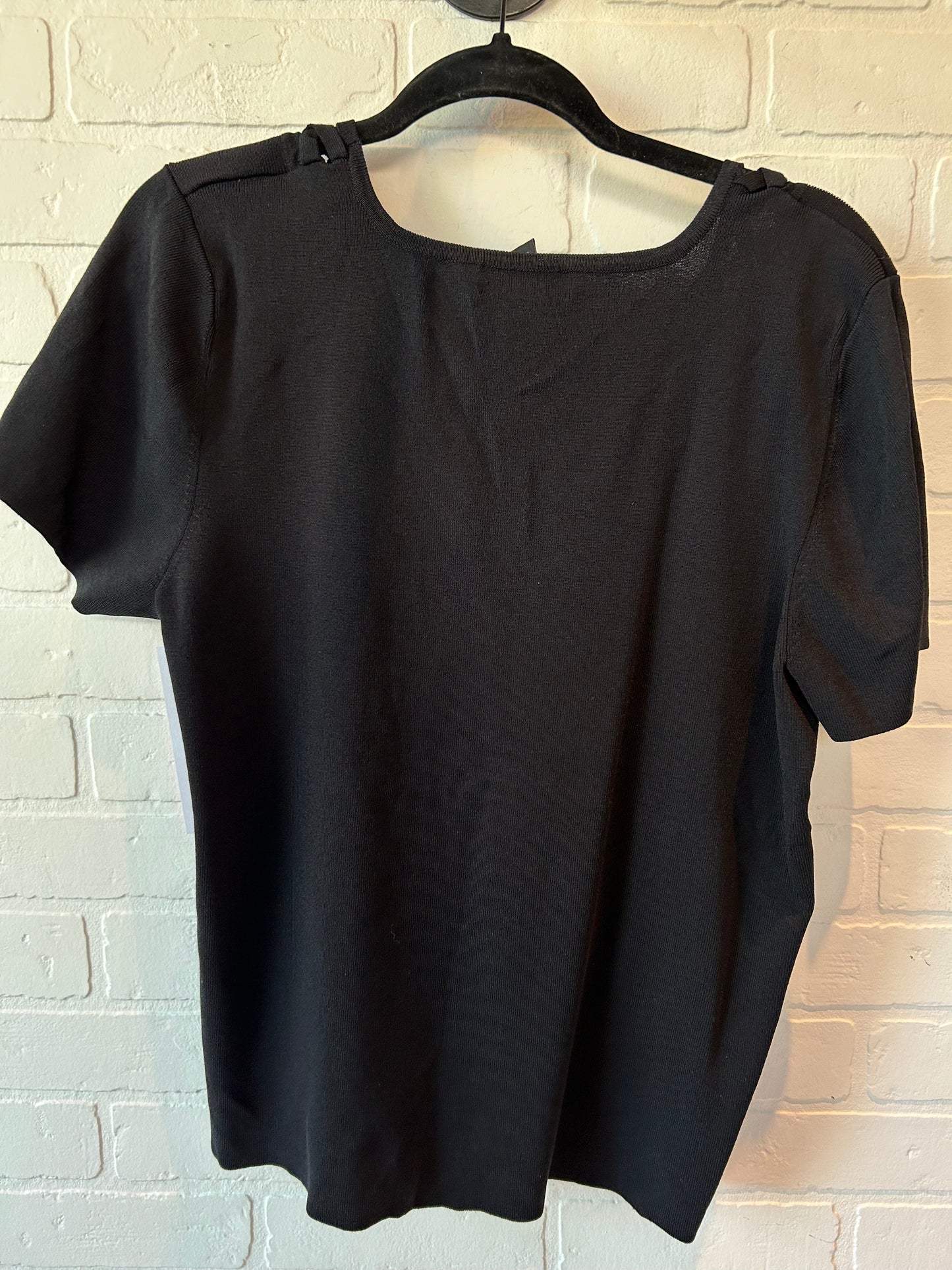 Black Top Short Sleeve Cable And Gauge, Size 1x