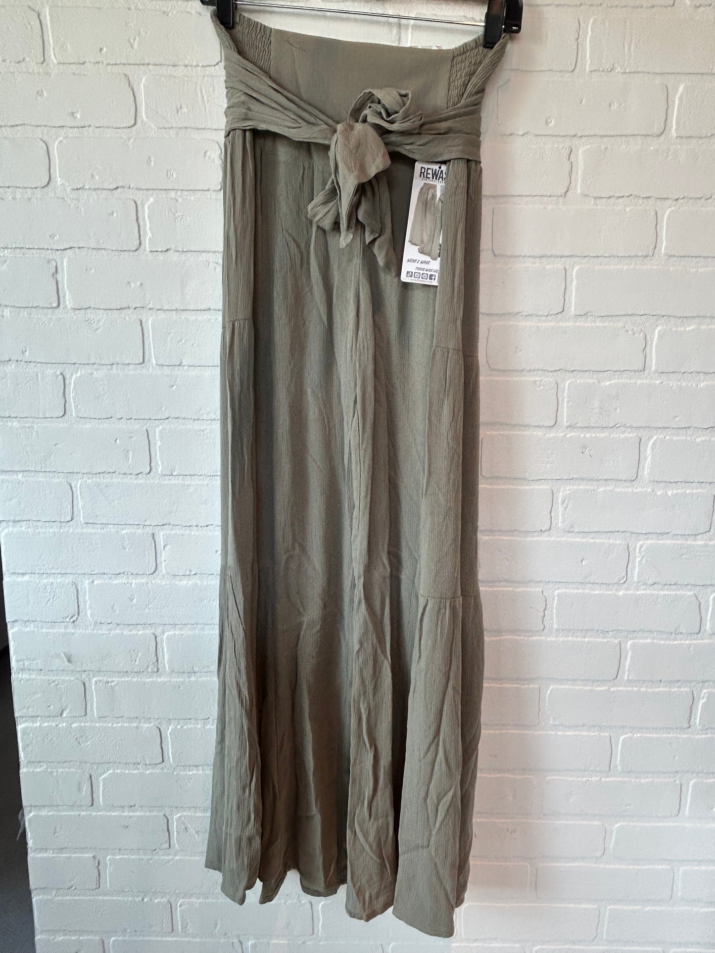 Green Pants Linen Rewash, Size 4
