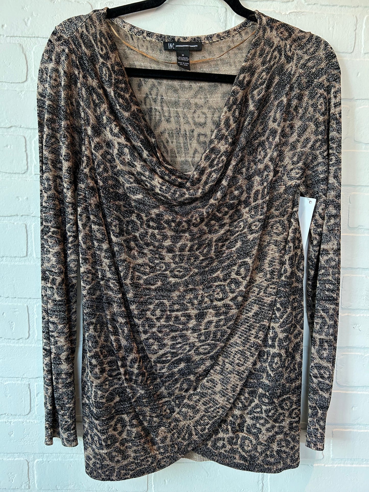 Animal Print Top Long Sleeve Inc, Size M