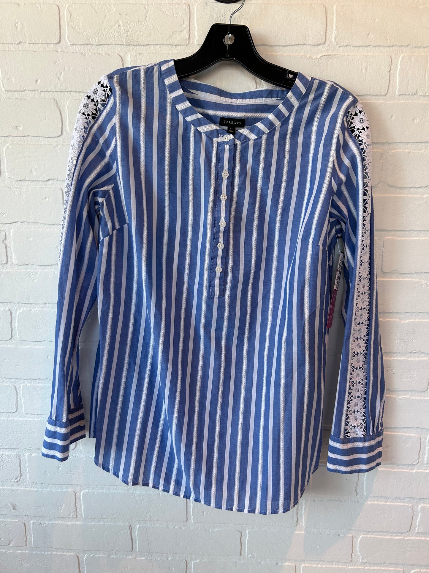 Blue & White Top Long Sleeve Talbots, Size M