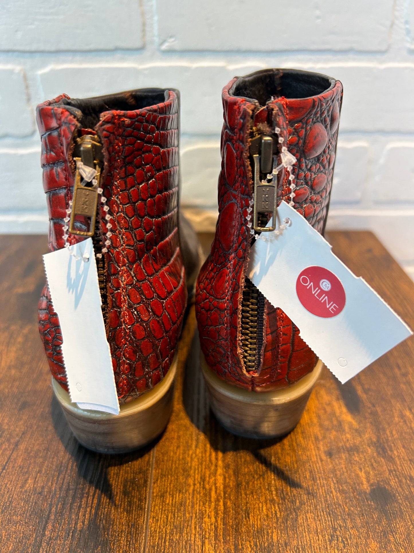 Brown & Red Boots Designer Freebird, Size 7
