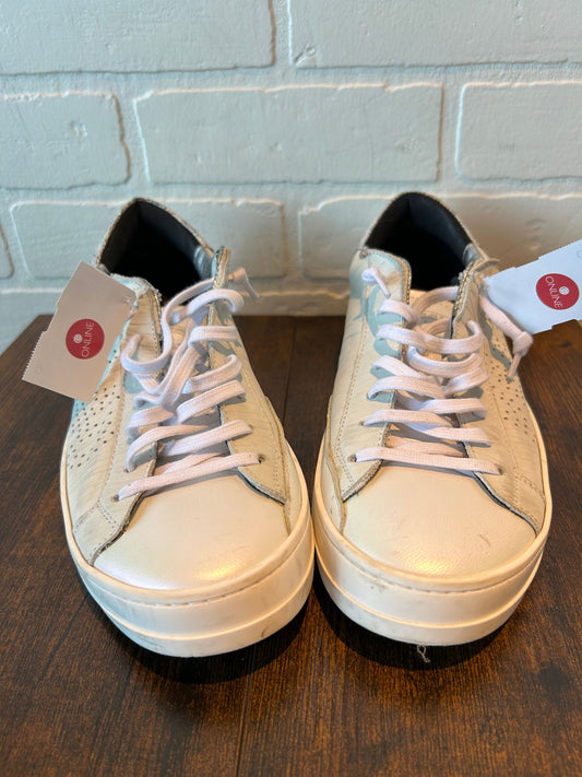 White Shoes Sneakers P448, Size 9.5