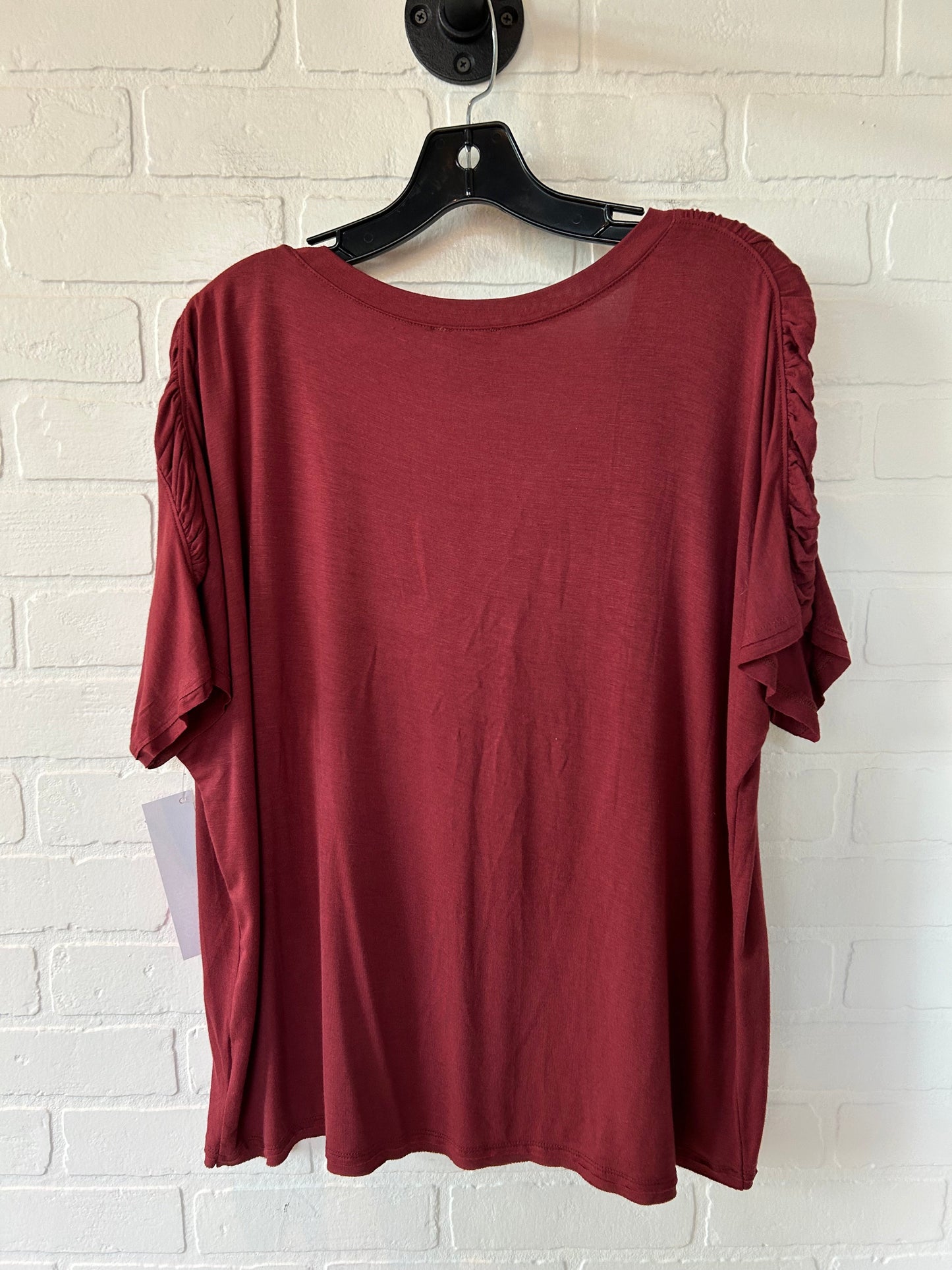 Red Top Short Sleeve H For Halston, Size M