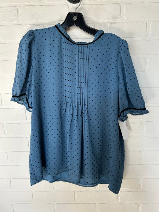 Blue Top Short Sleeve Loft, Size M