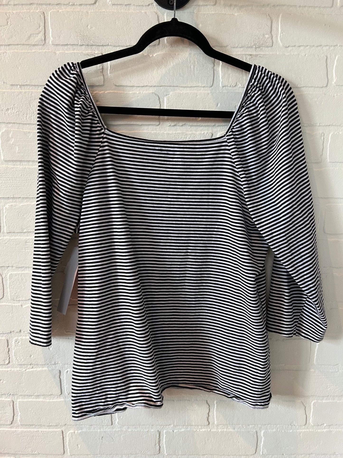 Black & White Top 3/4 Sleeve Loft, Size Xxl