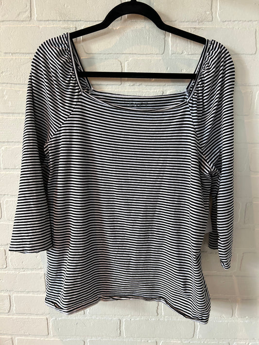 Black & White Top 3/4 Sleeve Loft, Size Xxl