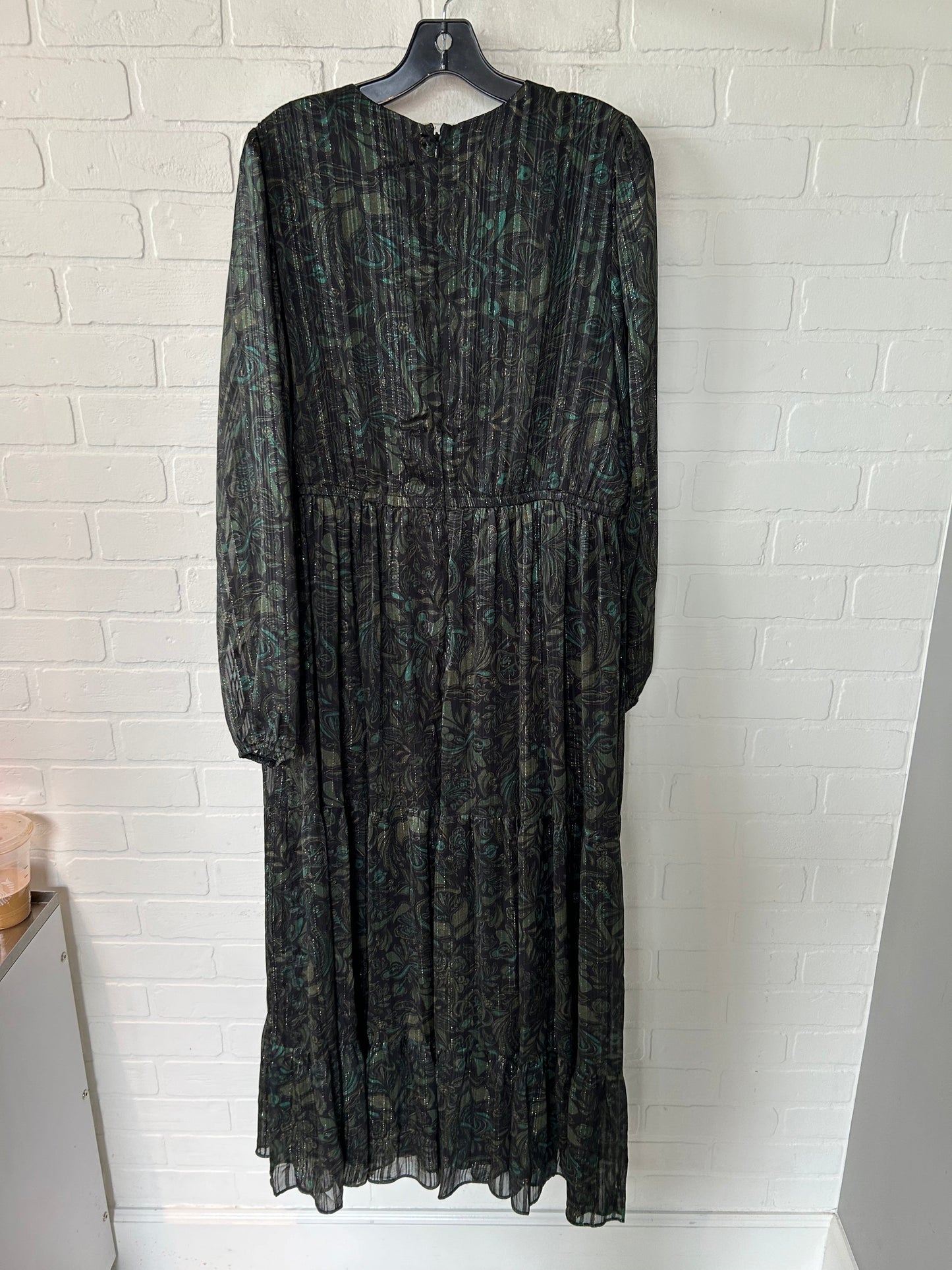 Black & Green Dress Party Long Lane Bryant, Size 1x