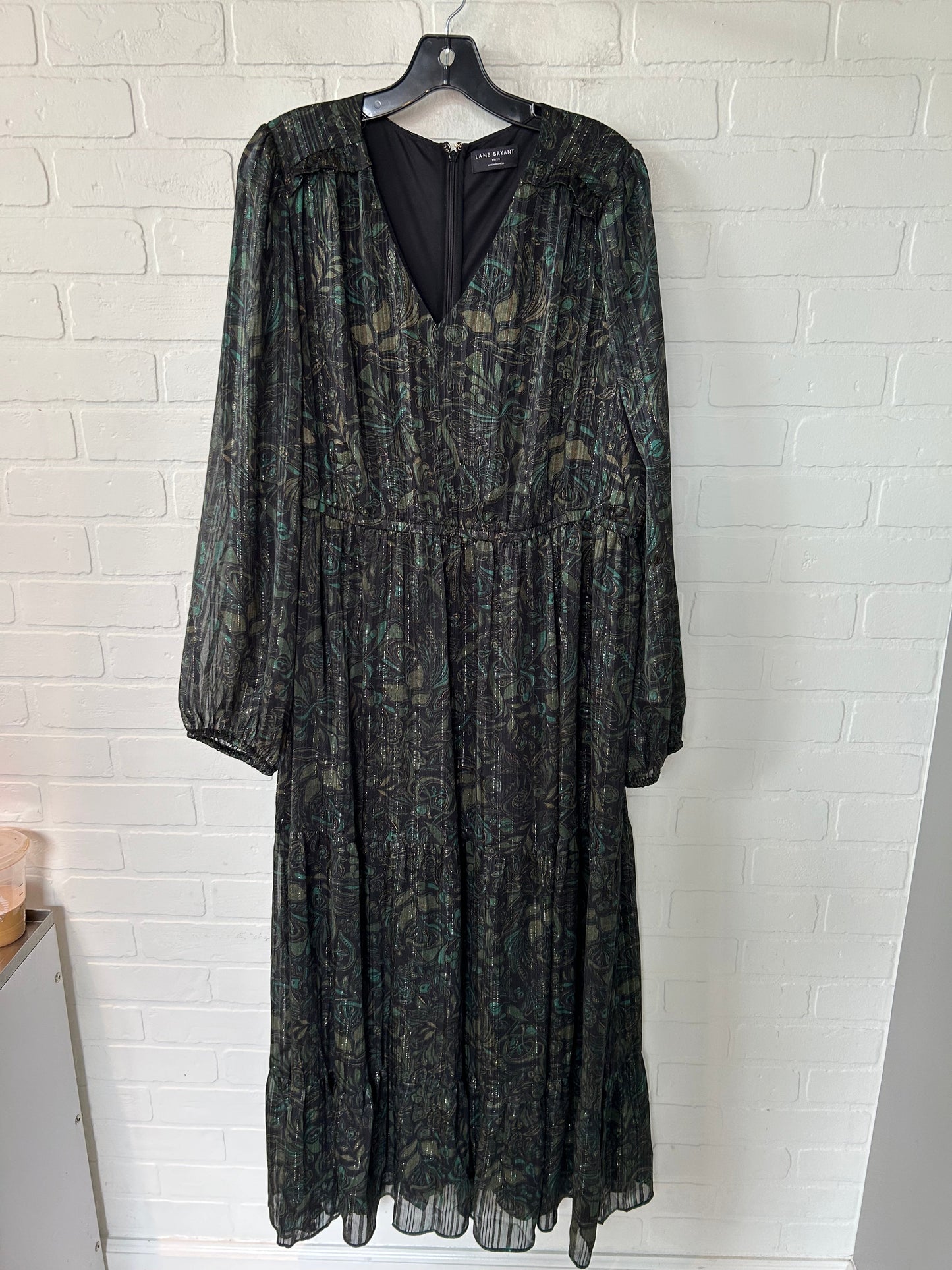 Black & Green Dress Party Long Lane Bryant, Size 1x