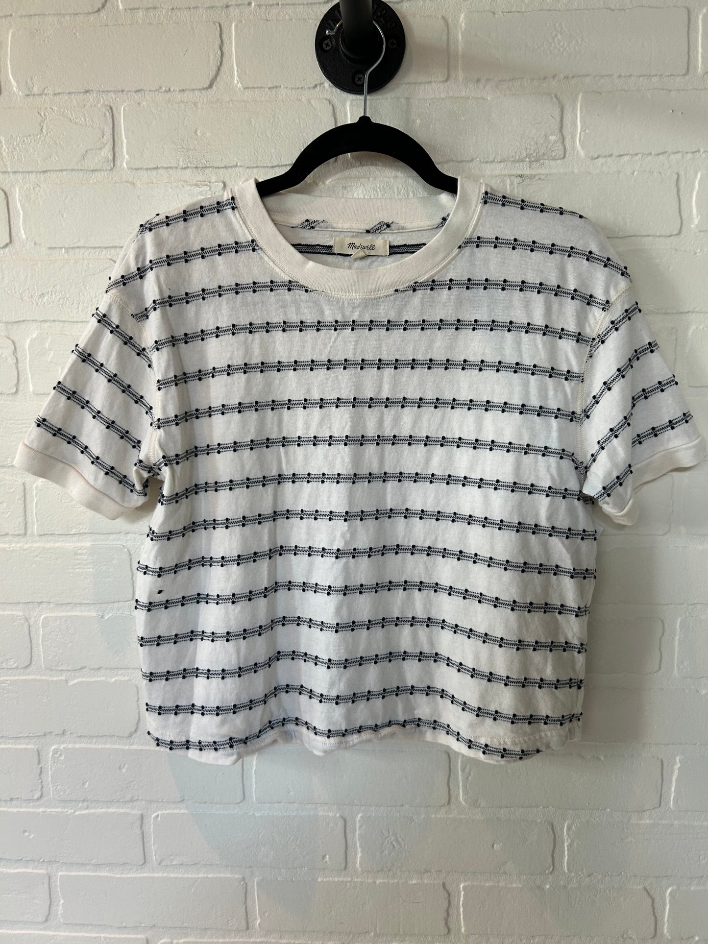 Blue & White Top Short Sleeve Madewell, Size S
